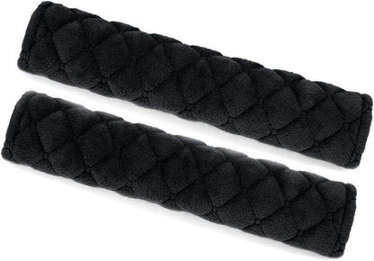 Car Seat Belt Pads Cover, 2 Pack Seat Belt Shoulder Strap Covers Protector to Release Stress to Your Neck and Shoulder for a Safety Driving (Black)