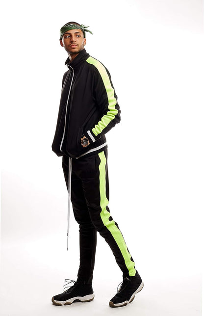 -TRACK JACKET Mens Urban Hip Hop Premium Track Jacket - Slim Fit Side Taping Sportswear Urbanwear Streetwear Top