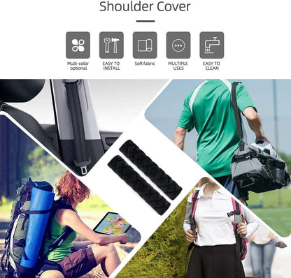 Car Seat Belt Pads Cover, 2 Pack Seat Belt Shoulder Strap Covers Protector to Release Stress to Your Neck and Shoulder for a Safety Driving (Black)